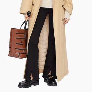 NWT FRAME JETSET SLIT FARE PANTS IN SHEER NOIR